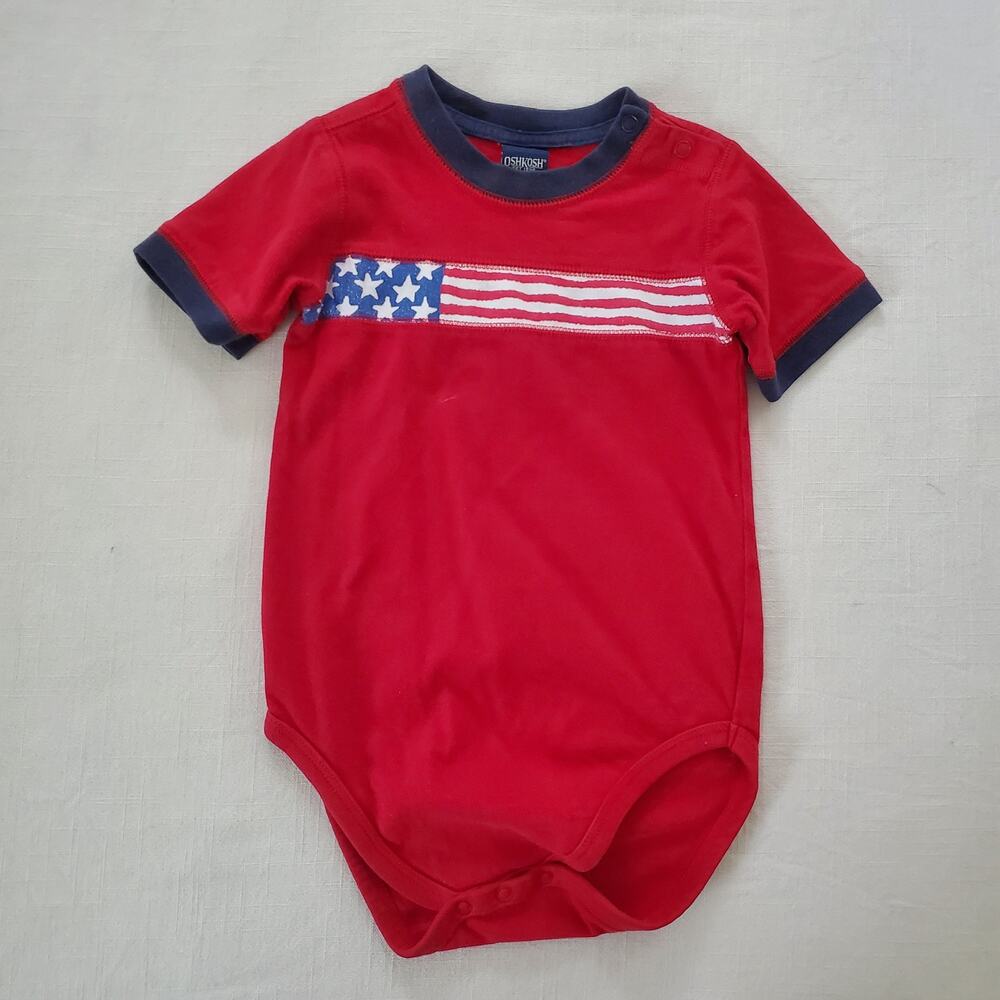 Vintage Y2k Oshkosh Flag Romper 24 months